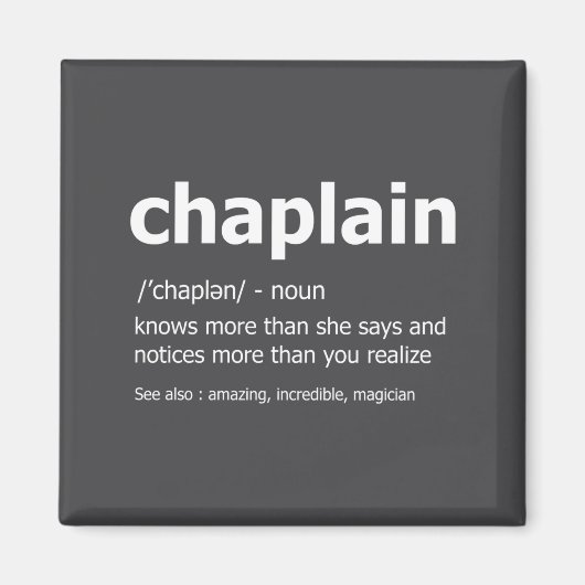 Funny Chaplain Definition New Job Gift For Chaplai Magneet (Voorkant)