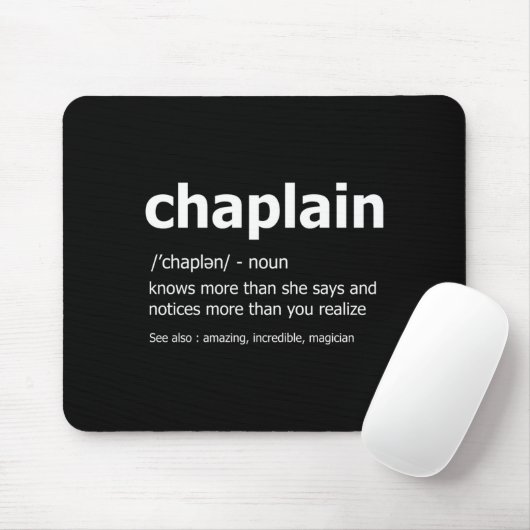 Funny Chaplain Definition New Job Gift For Chaplai Muismat (Met muis)