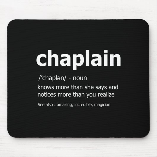 Funny Chaplain Definition New Job Gift For Chaplai Muismat (Voorkant)