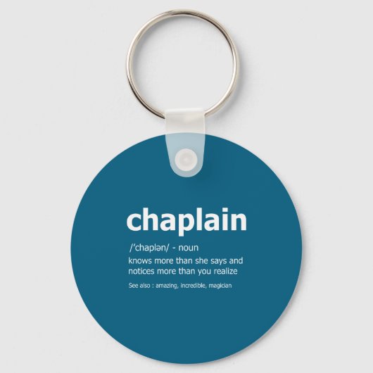 Funny Chaplain Definition New Job Gift For Chaplai Sleutelhanger (Voorkant)