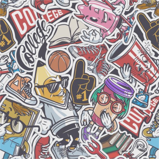 Funny Character FUN CARTOON COMIC Sticker (Voorkant)