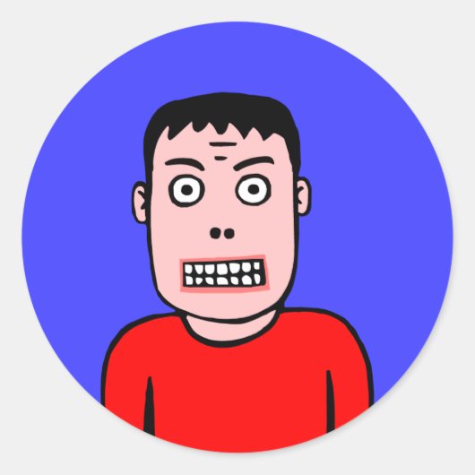 Funny Character Ronde Sticker (Voorkant)