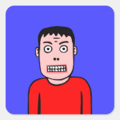 Funny Character Vierkante Sticker (Voorkant)