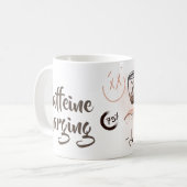 Funny Charging Caffeine Sketch Monogram Koffiemok (Voorkant links)