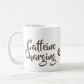 Funny Charging Caffeine Sketch Monogram Koffiemok (Links)