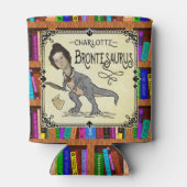 Funny Charlotte Bronte Saurus Dinosaur Book Reader Blikjeskoeler (Achterkant)