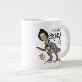 Funny Charlotte Bronte Saurus Dinosaur Book Reader Grote Koffiekop (Voorkant rechts)