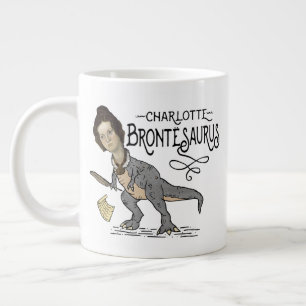 Funny Charlotte Bronte Saurus Dinosaur Book Reader Grote Koffiekop
