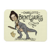 Funny Charlotte Bronte Saurus Dinosaur Book Reader Magneet (Horizontaal)