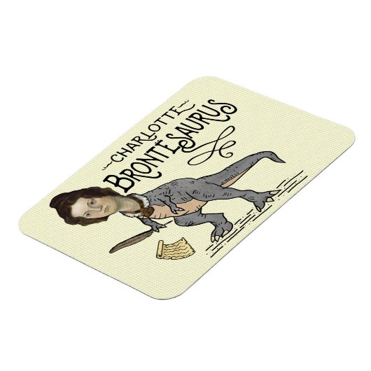 Funny Charlotte Bronte Saurus Dinosaur Book Reader Magneet (Linkerzijde)