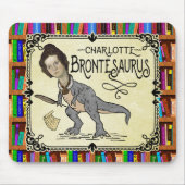 Funny Charlotte Bronte Saurus Dinosaur Book Reader Muismat (Voorkant)