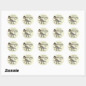 Funny Charlotte Bronte Saurus Dinosaur Book Reader Ronde Sticker (Vel)