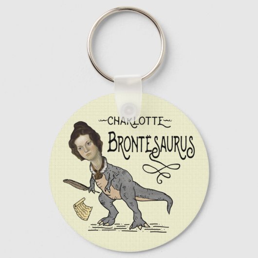 Funny Charlotte Bronte Saurus Dinosaur Book Reader Sleutelhanger (Voorkant)