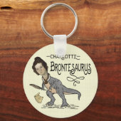 Funny Charlotte Bronte Saurus Dinosaur Book Reader Sleutelhanger (Voorkant)
