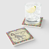 Funny Charlotte Bronte Saurus Dinosaur Book Reader Stenen Onderzetter (Zijkant)