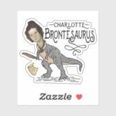 Funny Charlotte Bronte Saurus Dinosaur Book Reader Sticker (Vel)