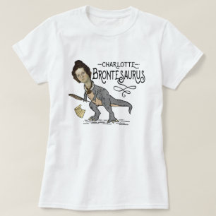 Funny Charlotte Bronte Saurus Dinosaur Book Reader T-shirt