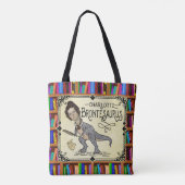Funny Charlotte Bronte Saurus Dinosaur Book Reader Tote Bag (Achterkant)