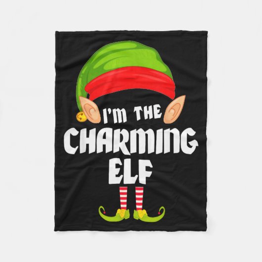 Funny Charming Elf Matching Family Group Pj Christ Fleece Deken (Voorkant)