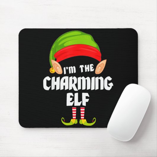 Funny Charming Elf Matching Family Group Pj Christ Muismat (Met muis)