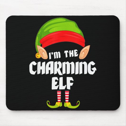 Funny Charming Elf Matching Family Group Pj Christ Muismat (Voorkant)