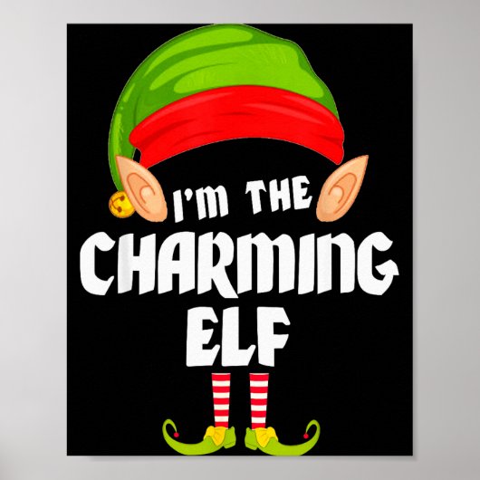 Funny Charming Elf Matching Family Group Pj Christ Poster (Voorkant)