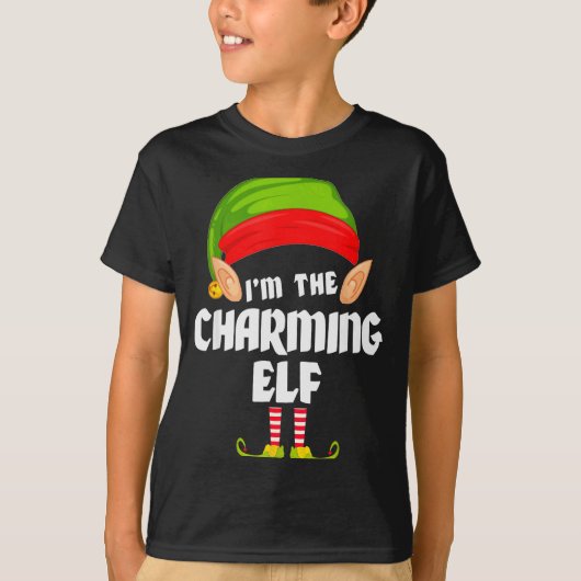 Funny Charming Elf Matching Family Group Pj Christ T-shirt (Voorkant)