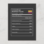 Funny Chart Colombian Nutrition Facts Briefkaart (Voorkant)