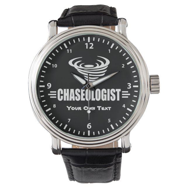 Funny Chaseologist Tornado Storm Chaser Horloge (Voorkant)