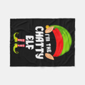 Funny Chatty Elf Matching Family Group Pj Christma Fleece Deken (Voorkant (Horizontaal))