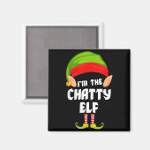 Funny Chatty Elf Matching Family Group Pj Christma Magneet (Voorkant / Achterkant)