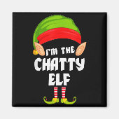 Funny Chatty Elf Matching Family Group Pj Christma Magneet (Voorkant)