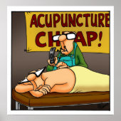 Funny "Cheap Acupunction"-Poster Poster (Voorkant)