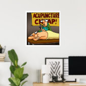 Funny "Cheap Acupunction"-Poster Poster (Thuiskantoor)