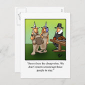 Funny Cheap Wine Humor Thanksgiving Briefkaart (Voorkant / Achterkant)