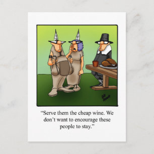 Funny Cheap Wine Humor Thanksgiving Briefkaart
