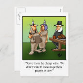 Funny Cheap Wine Humor Thanksgiving Briefkaart (Voorkant / Achterkant)