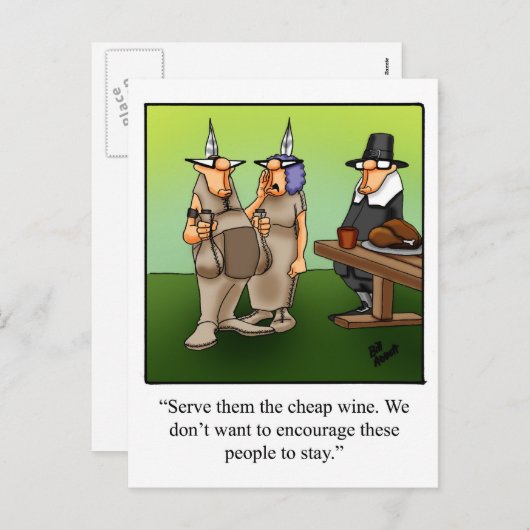 Funny Cheap Wine Humor Thanksgiving Briefkaart (Voorkant / Achterkant)