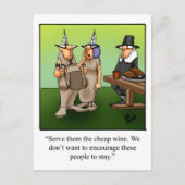 Funny Cheap Wine Humor Thanksgiving Briefkaart (Voorkant)