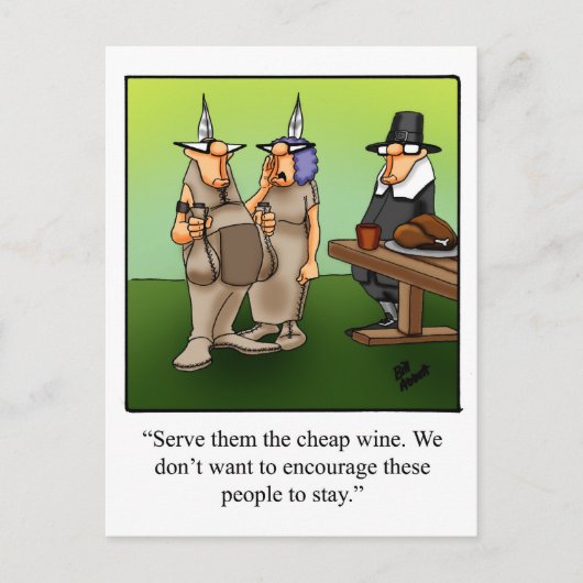 Funny Cheap Wine Humor Thanksgiving Briefkaart (Voorkant)