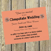 Funny Cheapskate Wedding Invitation Uitnodiging Briefkaart