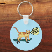 Funny Check MEOWT Skateboarding Cat Sleutelhanger (Voorkant)