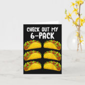Funny Check Out My 6 Pack Taco Gym Fitness Mexican Kaart (Gele Bloem)