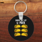 Funny Check Out My 6 Pack Taco Gym Fitness Mexican Sleutelhanger (Voorkant)