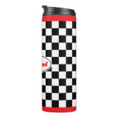 Funny Checkered Flag Racing Travel Mug Gift Thermosbeker (Geroteerd rechts)