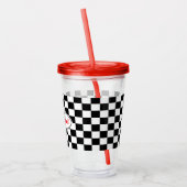 Funny Checkered Flag Travel Acrylic Tumbler Acryl Drinkbeker (Links)