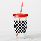 Funny Checkered Flag Travel Acrylic Tumbler Acryl Drinkbeker (Achterkant)