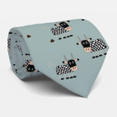 Funny Checkering Cows Stropdas (Opgerold)