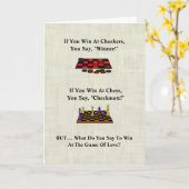 Funny Checkers Chess Love Games Valentijnse-kaart Kaart (Gele Bloem)