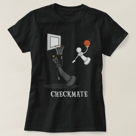 Funny Checkmate Chess Basketball Board King P T-shirt (Design voorkant)